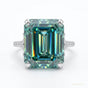 16.40 ct DEW Blue Moissanite Solitaire Ring in Certified Big Statement 18K Gold Plated 18K Gold Plated