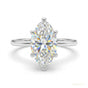 16.50 ct DEW EGL Certified Marquise Cut White Moissanite Ring 18K Gold Plated