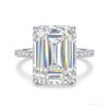 18.65 ct DEW Emerald Cut Certified White Moissanite Ring For Mother's Day 18K Gold Plat 18K Gold Plated – white background main image