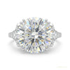 18.85 ct DEW Certified White Moissanite Solitaire Ring – Glamorous Bridal Jewelry 18K G 18K Gold Plated – white background main image