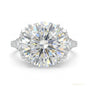 18.85 ct DEW Certified White Moissanite Solitaire Ring – Glamorous Bridal Jewelry 18K G 18K Gold Plated