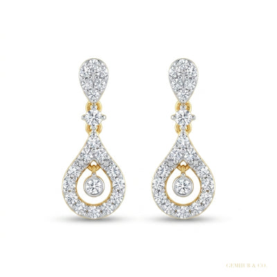 18K Yellow Gold Diamond Stud Earrings with 0.39 Ct. IGI Certified