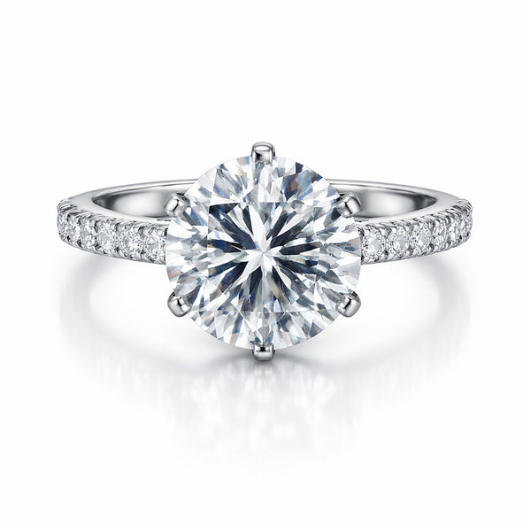 6.00 ct DEW White Moissanite Ring – Thoughtful Labor Day Gift for Her 18K Gold Plated V 18K Gold Plated