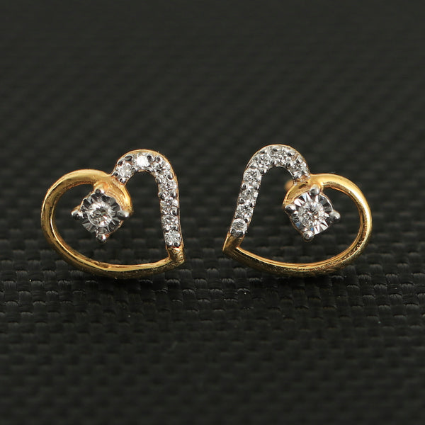 0.10 Ct. 18K Yellow Gold Stud Earrings with Natural Diamond IGI Certified -