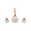 0.55 Ct Natural Diamond Pendant Set IGI Certified 18K Gold SI-I1 for Women