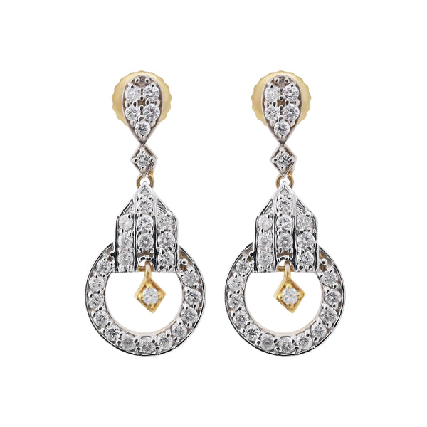 1.05 Ct. IGI Certified Natural Diamond  Dangle Earrings in 18K Yellow Gold