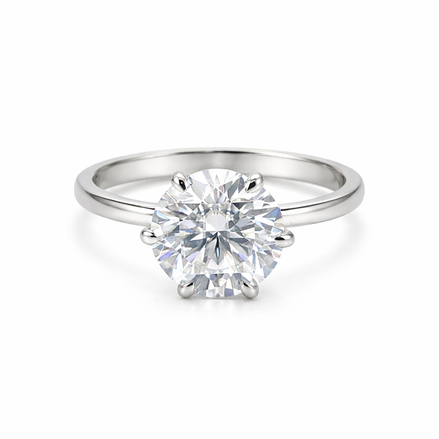 2.85 ct DEW Certified White Moissanite Solitaire Ring in – Gift for Wife 18K Gold Plate 18K Gold Plated