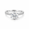 3.20 ct DEW Certified Round Cut White Moissanite Solitaire Ring 18K Gold Plated