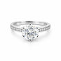 3.20 ct DEW Certified Round Cut White Moissanite Solitaire Ring 18K Gold Plated