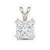 5.65 ct DEW Princess Cut Moissanite Pendant Gold Vermeil Holiday Jewelry Gift
