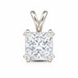 5.65 ct DEW Princess Cut Moissanite Pendant Gold Vermeil Holiday Jewelry Gift