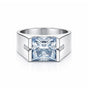 15.80 ct DEW Princess Cut Blue Moissanite Ring for Men in – Statement 18K Gold Plated V 18K Gold Plated