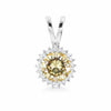 5.70 Ct Champagne Moissanite Pendant in Gold Vermeil Certified for Her Gift