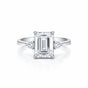 RARE 4.50 Ct Radiant Cut Off White Moissanite Ring in Certified 18K Gold Plated Ver 18K Gold Plated