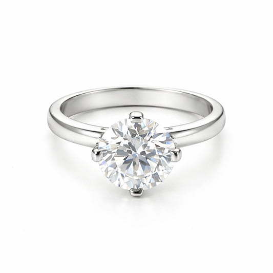 9.40 Ct Certified Round Cut White Moissanite Solitaire Ring Gold Vermeil