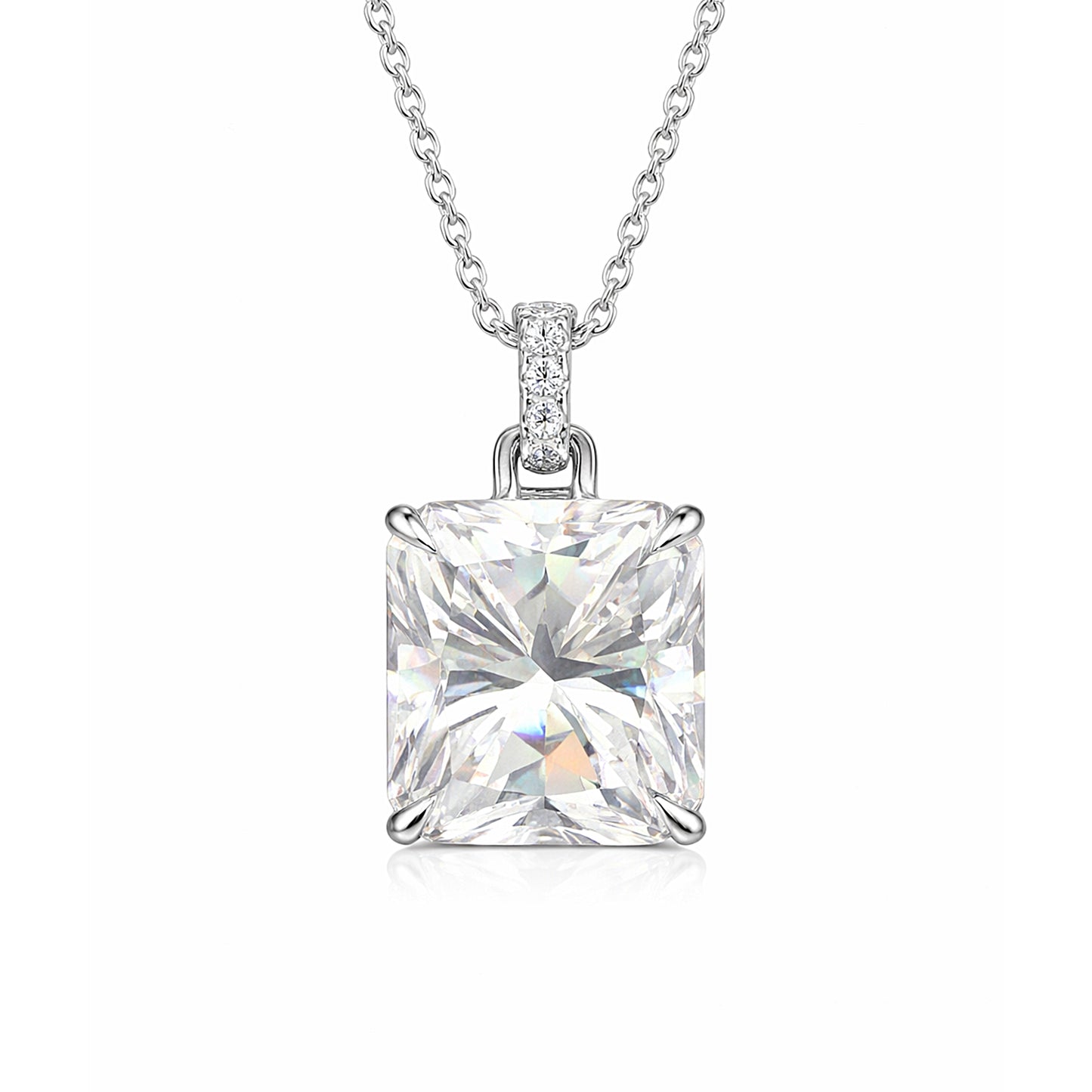 12.50 Ct EGL Certified Moissanite Pendant in Gold Vermeil – Back to School Gift