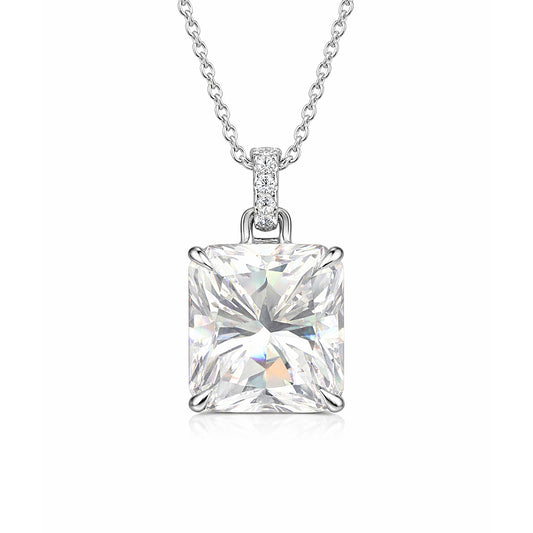12.50 ct DEW GRA Certified Moissanite Pendant in Gold Vermeil – Back to School Gift