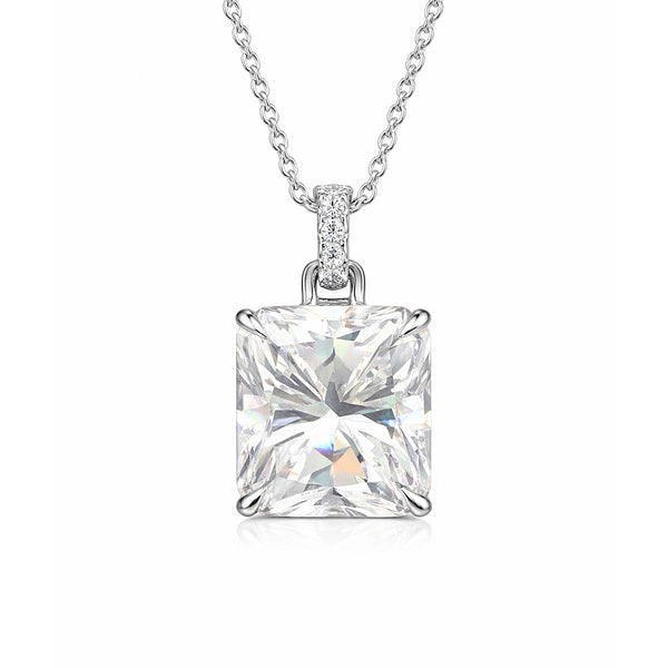12.50 Ct EGL Certified Moissanite Pendant in Gold Vermeil – Back to School Gift