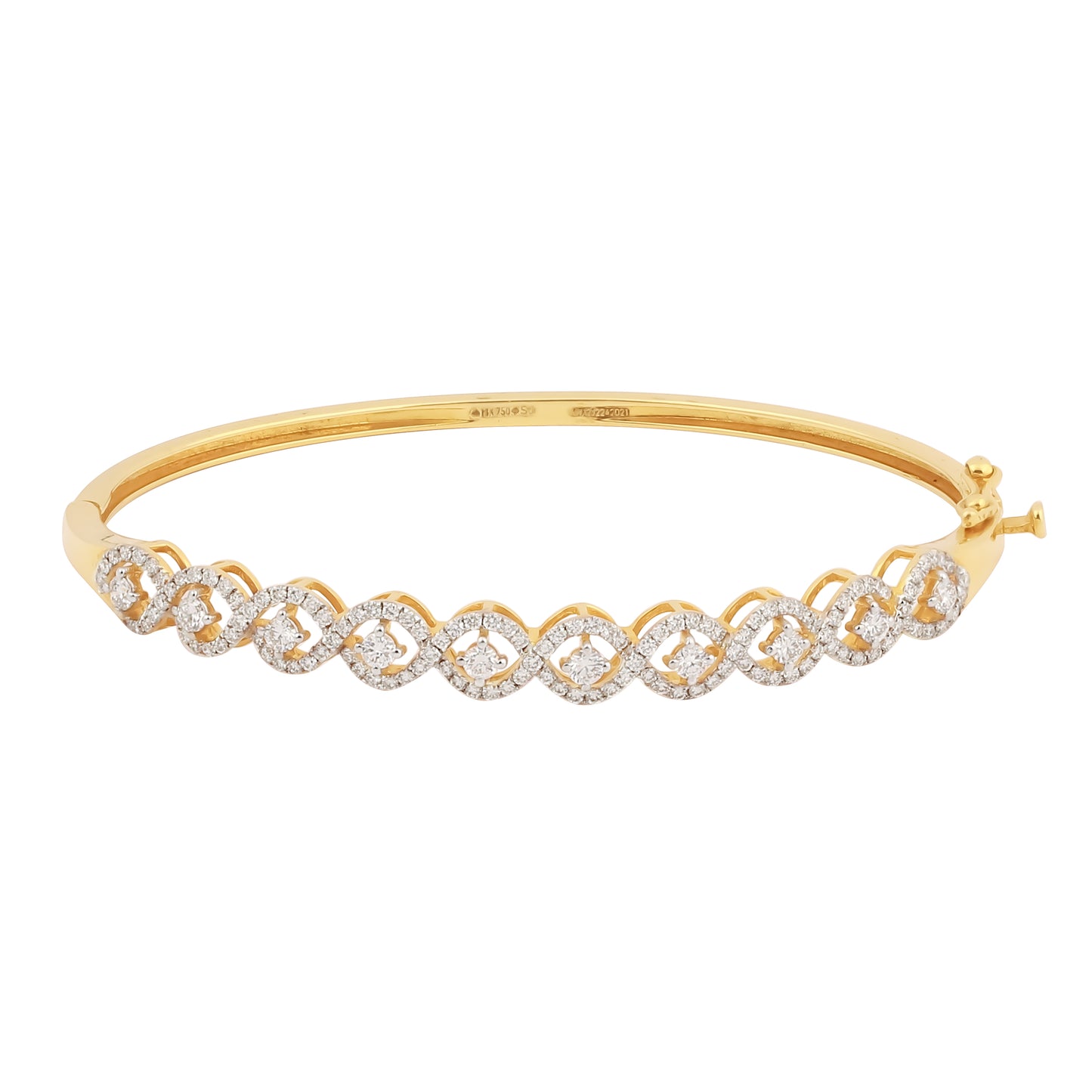 IGI Certified 18K Gold Natural Diamond Bracelet 1.34 CT G-H Color Clarity VS