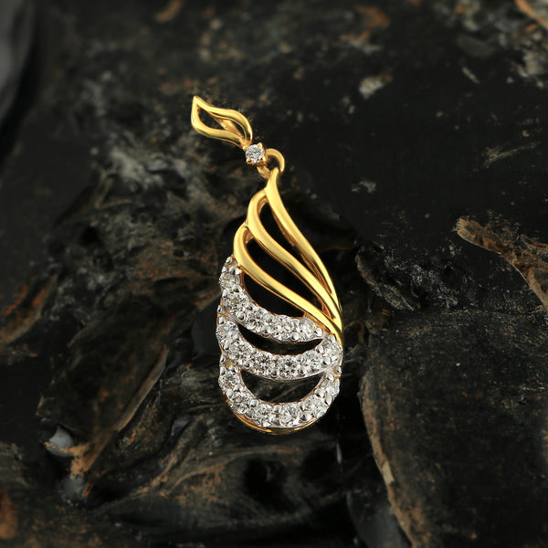 Luxury 18K Gold Pendant  0.26 Ct Natural Diamond Jewelry IGI Certified Jewelry
