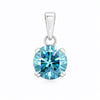 4.35 ct DEW Round Blue Moissanite Certified Pendant in Gold Vermeil Holiday Special