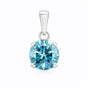4.35 ct DEW Round Blue Moissanite Certified Pendant in Gold Vermeil Holiday Special