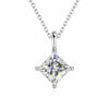 3.50 ct DEW Princess Cut White Moissanite Pendant in – Birthday Gift 18K Gold Plated Ve 18K Gold Plated