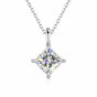 3.50 ct DEW Princess Cut White Moissanite Pendant in – Birthday Gift 18K Gold Plated Ve 18K Gold Plated