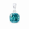 5.50 Ct Blue Moissanite Pendant in Gold Vermeil Certified for Christmas Gift