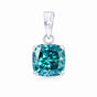 5.50 ct DEW Blue Moissanite Pendant in Gold Vermeil Certified Gift