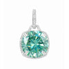 Certified 20 Ct Round Blue Moissanite Pendant in Gold Vermeil – Holiday Gift