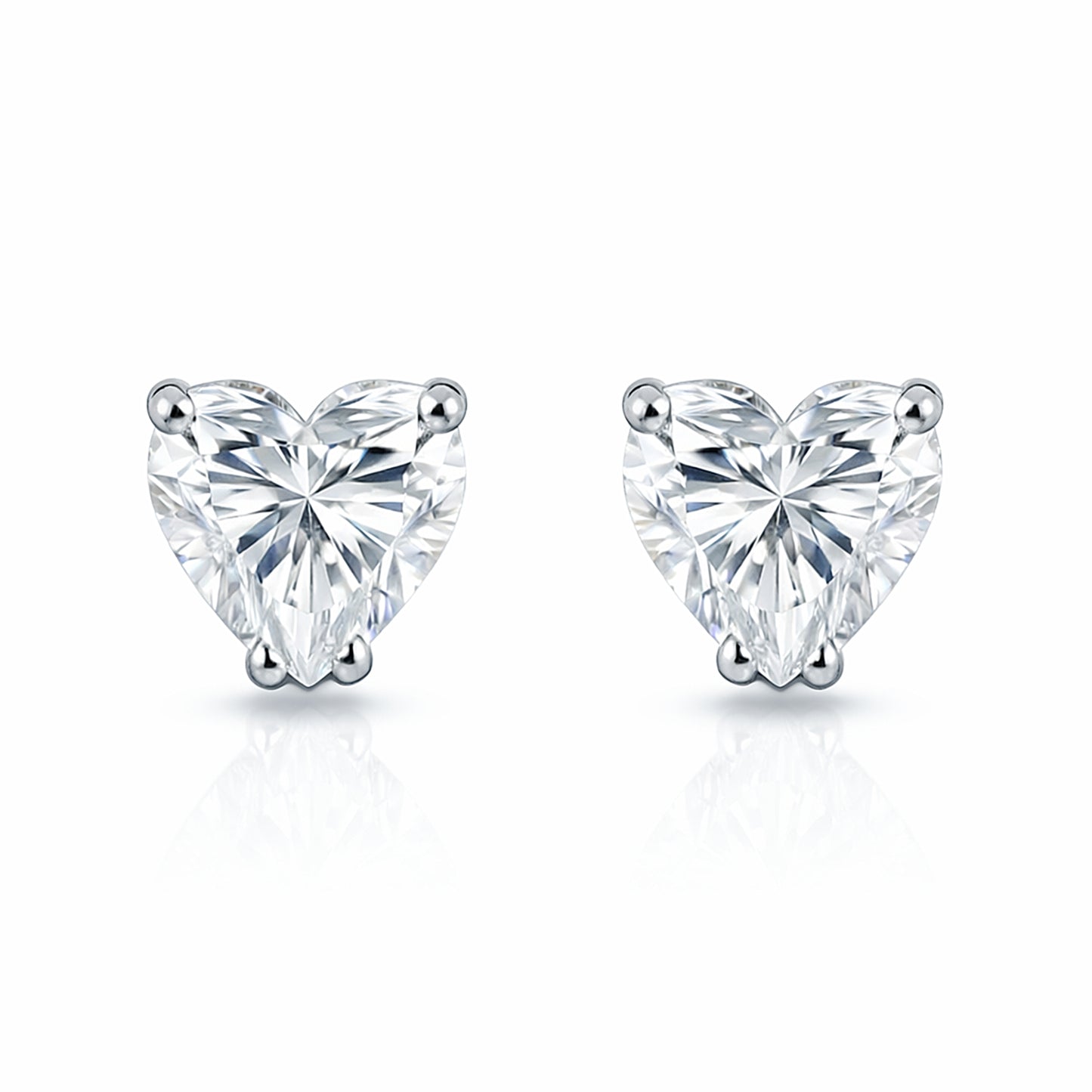 4 ct DEW Certified Treated White Moissanite Solitaire Studs Great Shine 18K Gold Plated