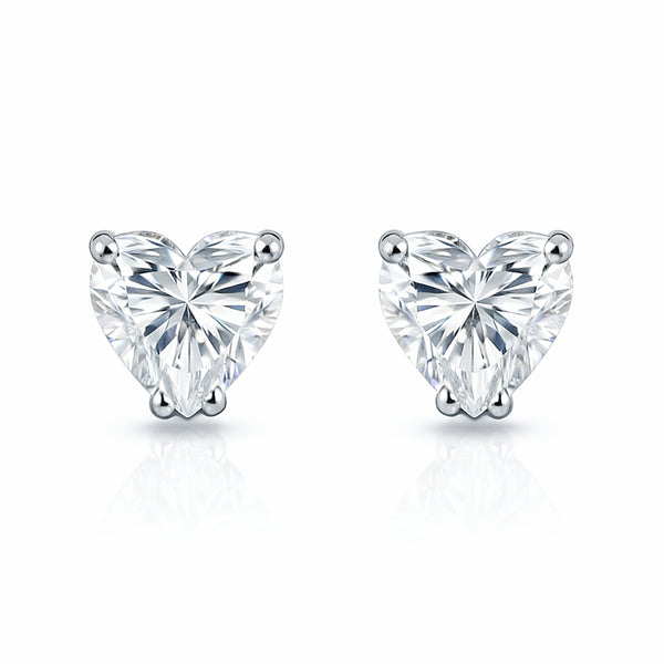 4 ct DEW Certified Treated White Moissanite Solitaire Studs Great Shine 18K Gold Plated
