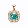 5.10 Ct Certified Cushion Blue Moissanite Pendant in Gold Vermeil Birthday Gift