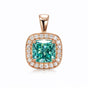 5.10 ct DEW Certified Cushion Blue Moissanite Pendant in Gold Vermeil Birthday Gift