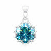 16.30 Ct Round Blue Moissanite Pendant in Gold Vermeil for Black Friday Gift