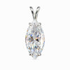 5 ct DEW Marquise Moissanite Pendant in Gold Vermeil Certified Gift for Birthday