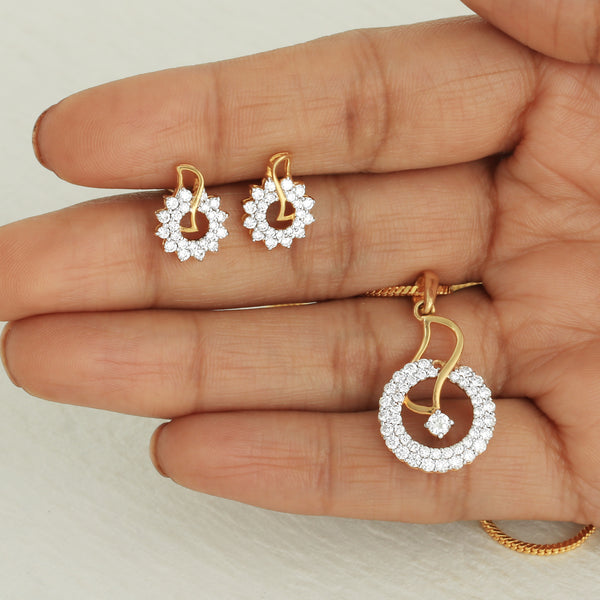 18k Gold Natural Diamond Pendant Set 1.50 ct Round Cut  IGI Certified Jewelry