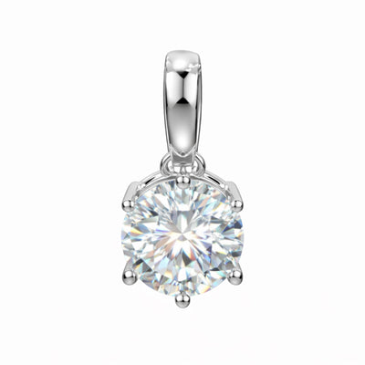 2.60 ct DEW Certified Moissanite Pendant Birthday Gift for Her 18K Gold Plated