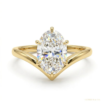 2.00 ct DEW Oval White Moissanite Solitaire Ring – Elegant Jewelry for Her Birthday 18K 18K Gold Plated