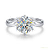 2.20 ct DEW White Moissanite Engagement Certified Ring – Anniversary Gift 18K Gold Plat 18K Gold Plated – white background main image