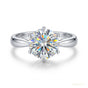 2.20 ct DEW White Moissanite Engagement Certified Ring – Anniversary Gift 18K Gold Plat 18K Gold Plated