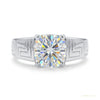 2.30 ct DEW Certified Cushion Cut White Solitaire Moissanite Ring 18K Gold Plated Verme 18K Gold Plated – white background main image