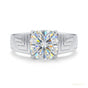 2.30 ct DEW Certified Cushion Cut White Solitaire Moissanite Ring 18K Gold Plated Verme 18K Gold Plated