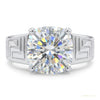 2.30 ct DEW Certified Round Cut White Moissanite Sterling Solitaire Ring 18K Gold Plat 18K Gold Plated – white background main image