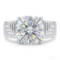 2.30 ct DEW Certified Round Cut White Moissanite Sterling Solitaire Ring 18K Gold Plat 18K Gold Plated