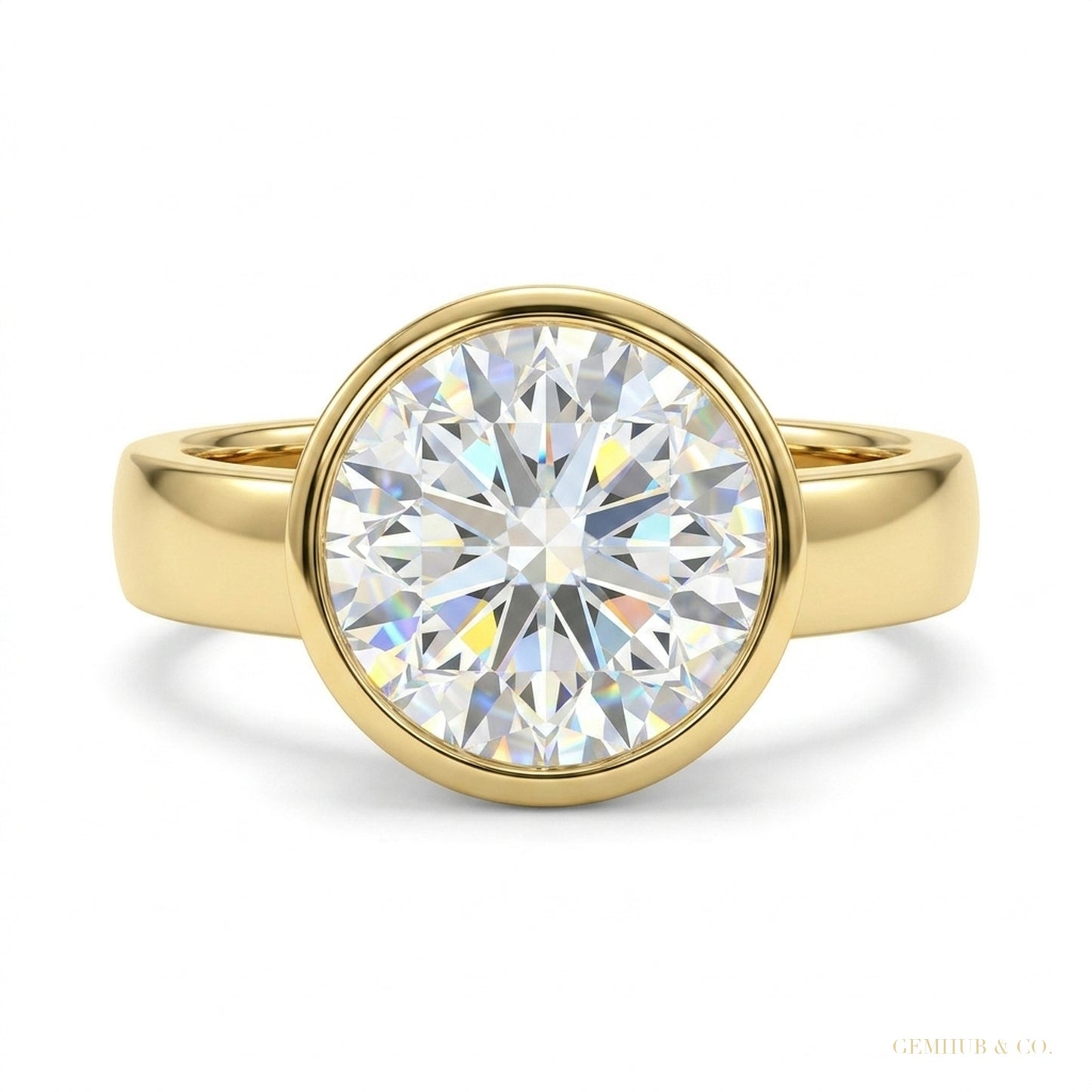 2.4 ct DEW Certified Oval Cut White Moissanite Solitaire Ring For Engagement 18K Gold P 18K Gold Plated – white background main image