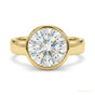 2.4 ct DEW Certified Oval Cut White Moissanite Solitaire Ring For Engagement 18K Gold P 18K Gold Plated