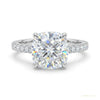 2.50 ct DEW Certified Cushion Cut White Moissanite Ring For Women 18K Gold Plated Verme 18K Gold Plated – white background main image
