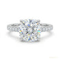 2.50 ct DEW Certified Cushion Cut White Moissanite Ring For Women 18K Gold Plated Verme 18K Gold Plated